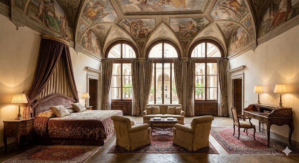 itay rome luxury hotel room painted ceilings