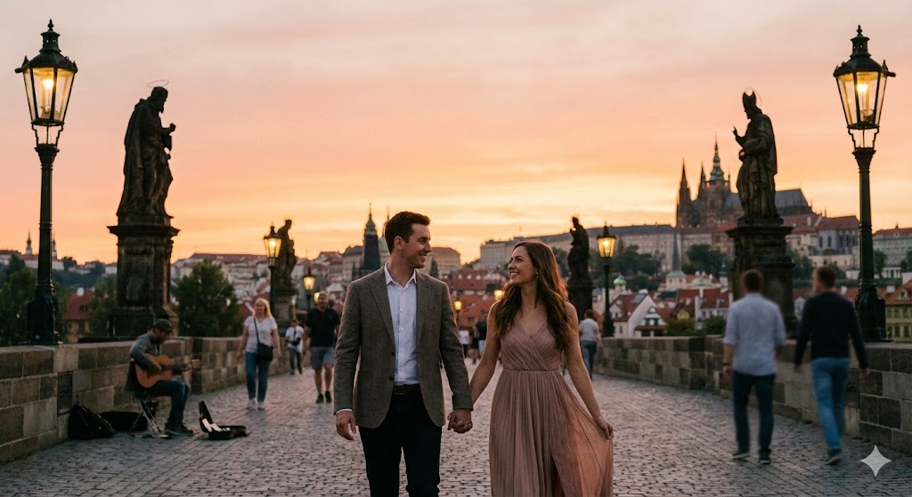 czech republic prague with couple