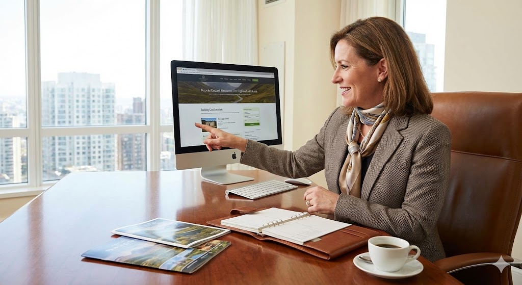 travel agent booking a trip