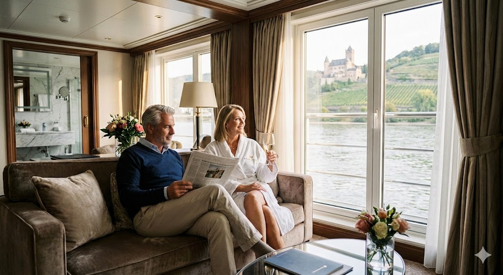 amawaterways couple in luxury suite