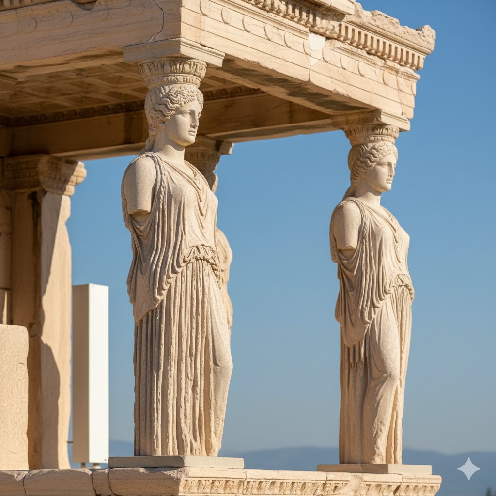 greece athens caryatid on the Erechtheion
