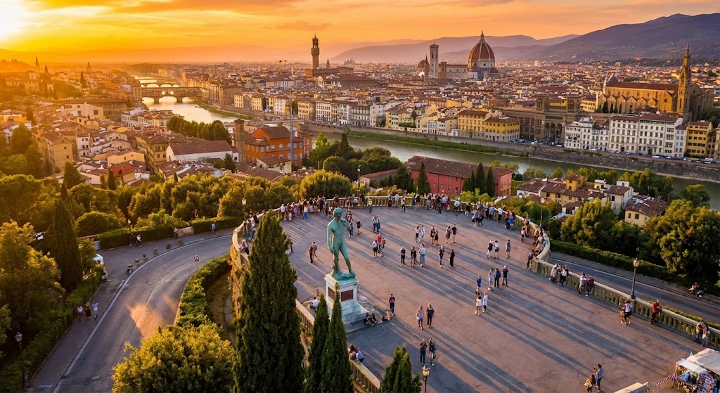 italy, florence Piazzale Michelangelo