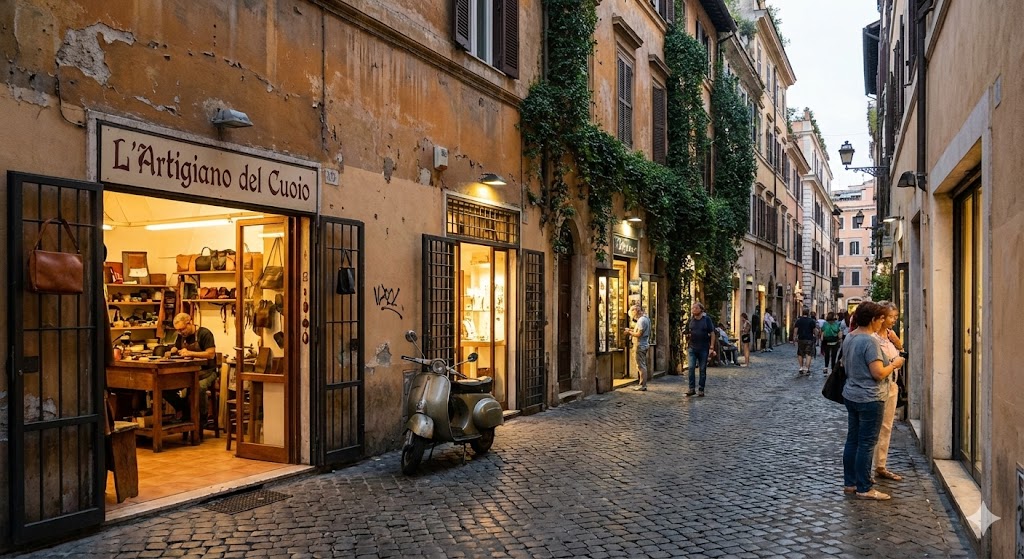 italy rome artisan shops of the Monti district