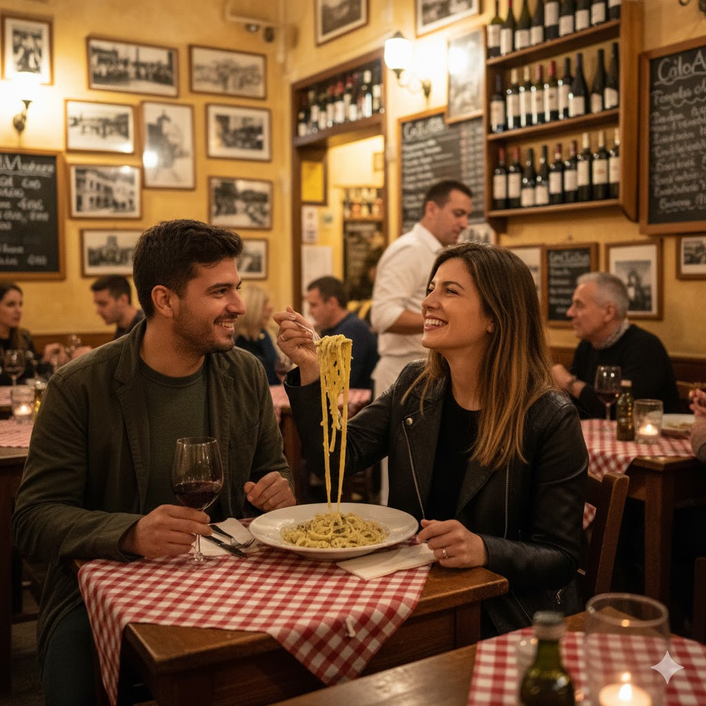 italy rome restaurant in trastevere