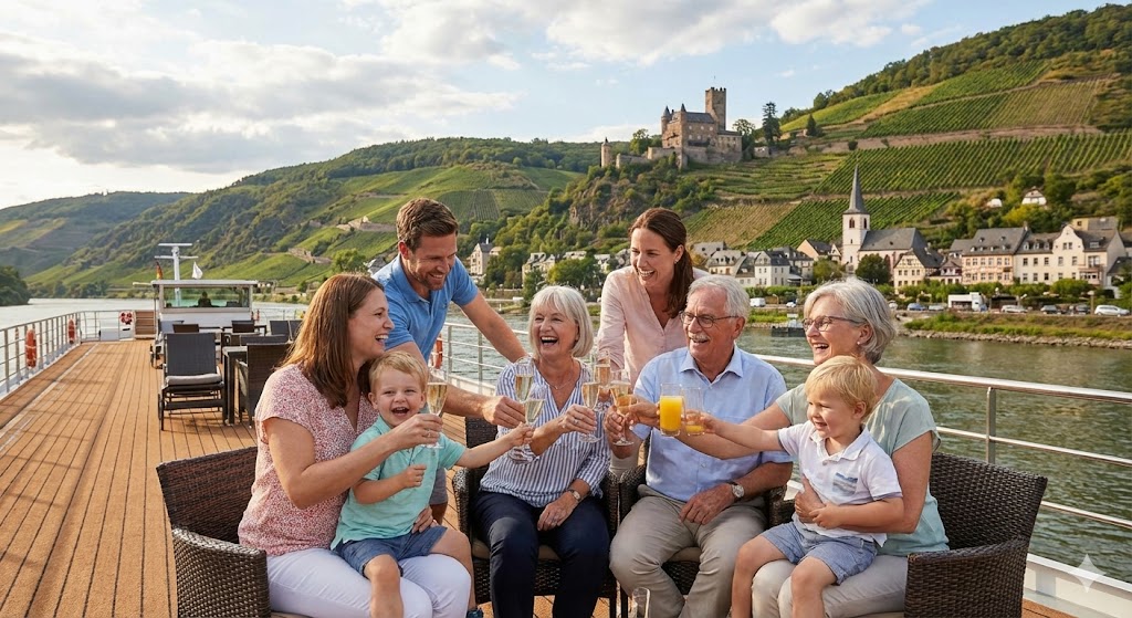 river cruise A multi-generational family