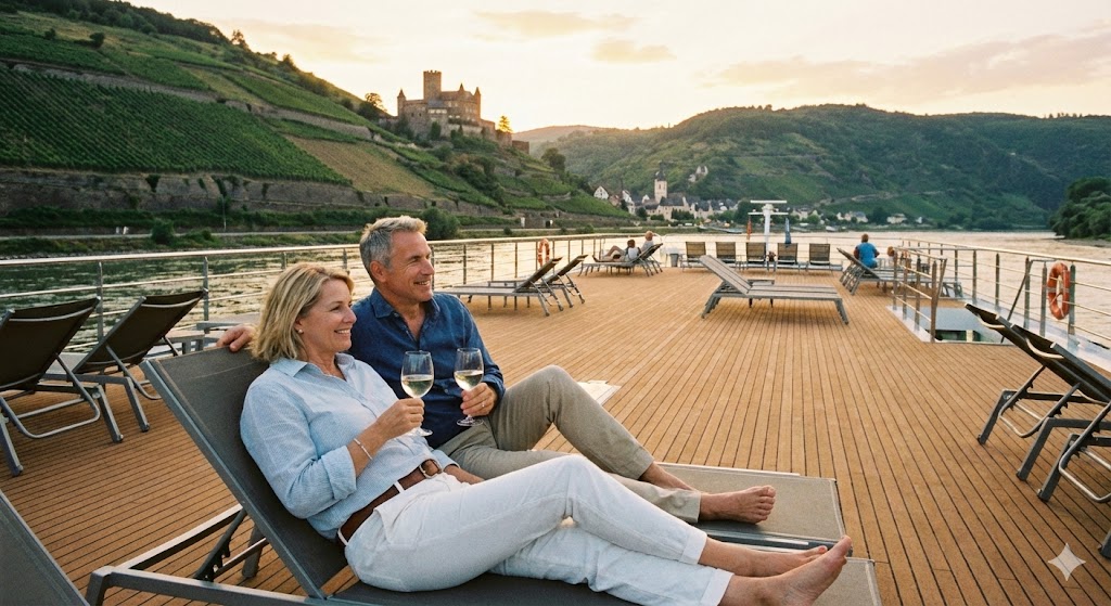 river cruise couple on sundeck