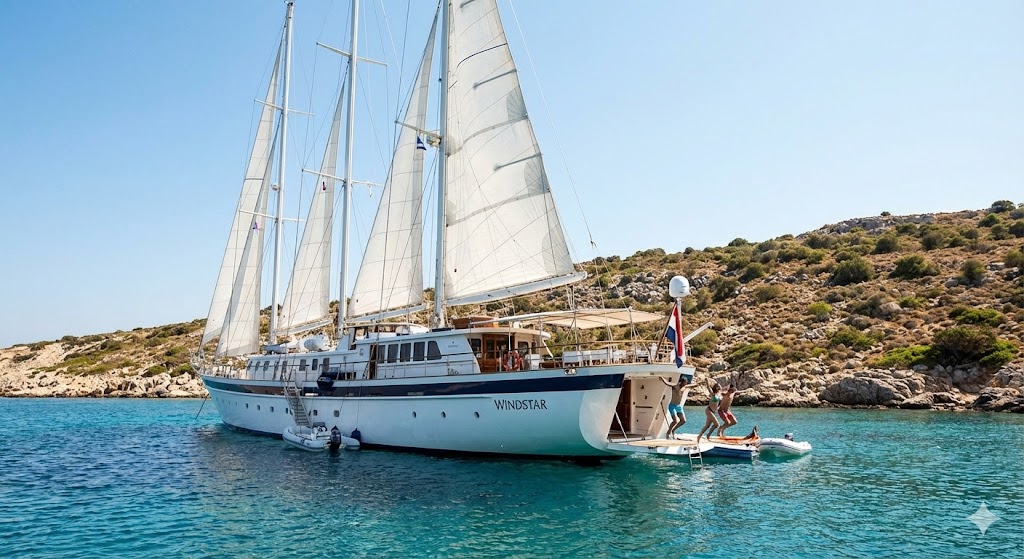 windstar yacht with swim deck open