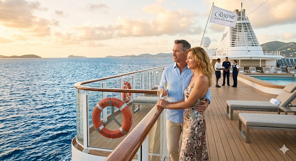 couple on luxury cruise ship