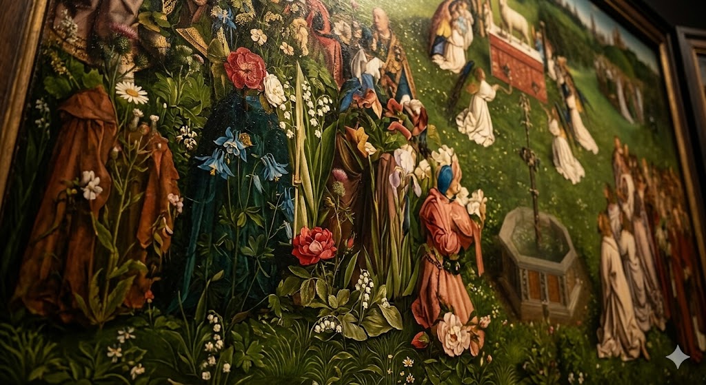 holland ghent adoration of mystic lamb painting