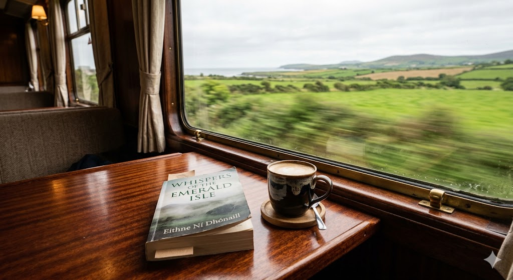 ireland looking through a train window