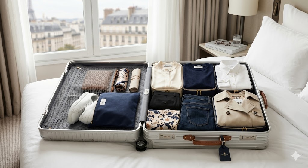 packed suitcase