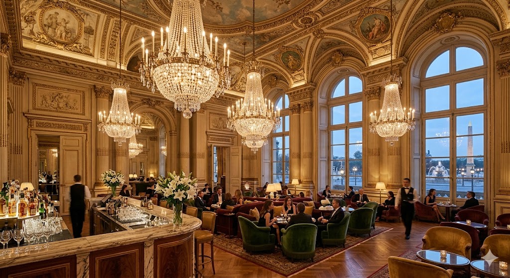 paris Les Ambassadeurs is arguably the most beautiful room in Paris. Set in a 17th-century palace, the bar features soaring ceilings and massive chandeliers