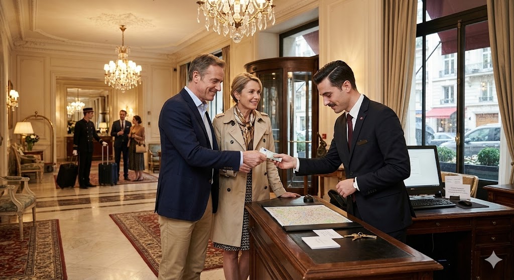 paris couple tipping concierge