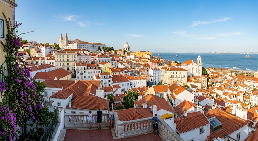 portugual Portas do Sol provides that classic postcard shot of Alfama’s terracotta roofs.