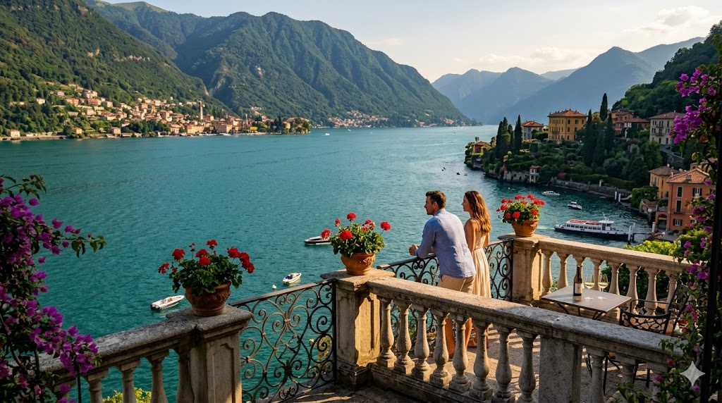 italy lake como a couple