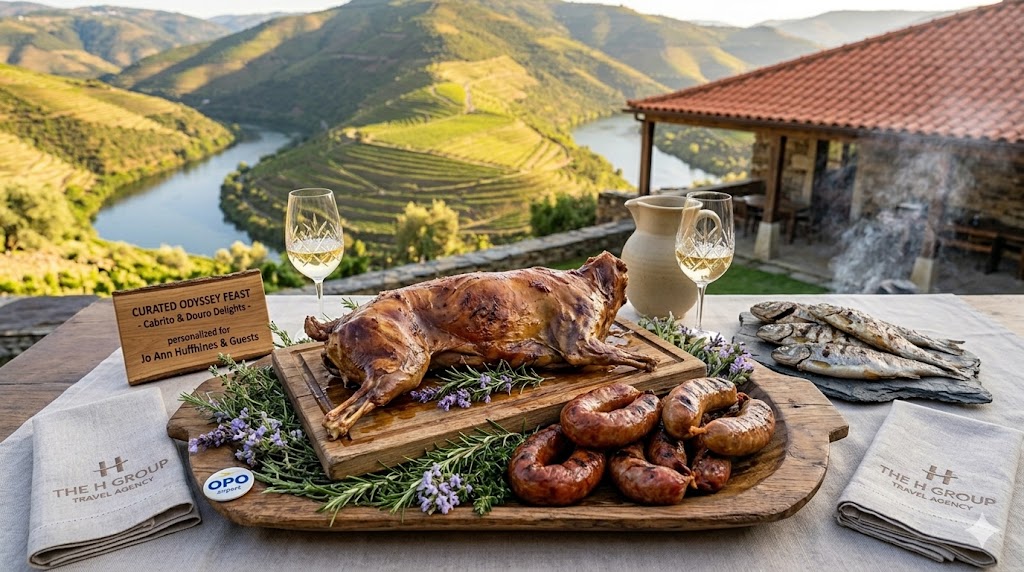 portugal slow-roasted lamb cabrito that has grazed on the mountain herbs, smoky sausages alheira
