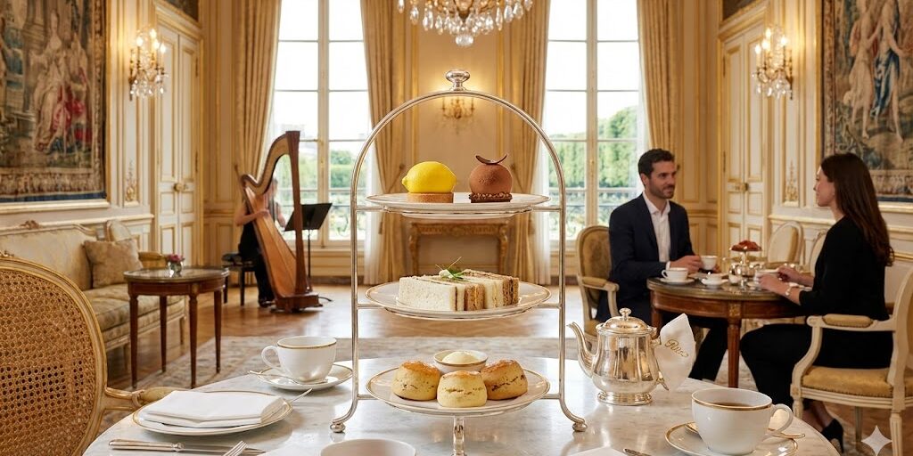 france, paris gemini image of high tea at ritz